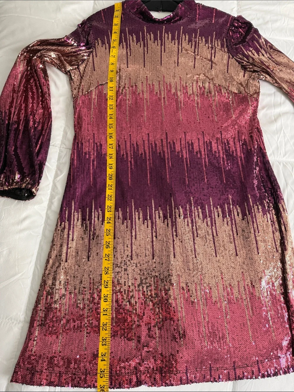 Maison Tara Sequin Ombre Shift Dress in Pink and Plum NWT - Picture 8 of 8